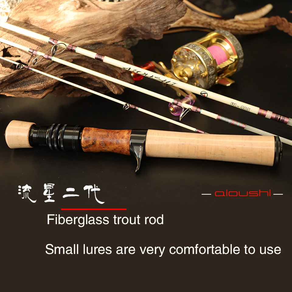 Fiberglass Small Bait Trout Rod UL Super Soft and Ultra Light 1.4m four section portable Travel Flow catapult fishing rod