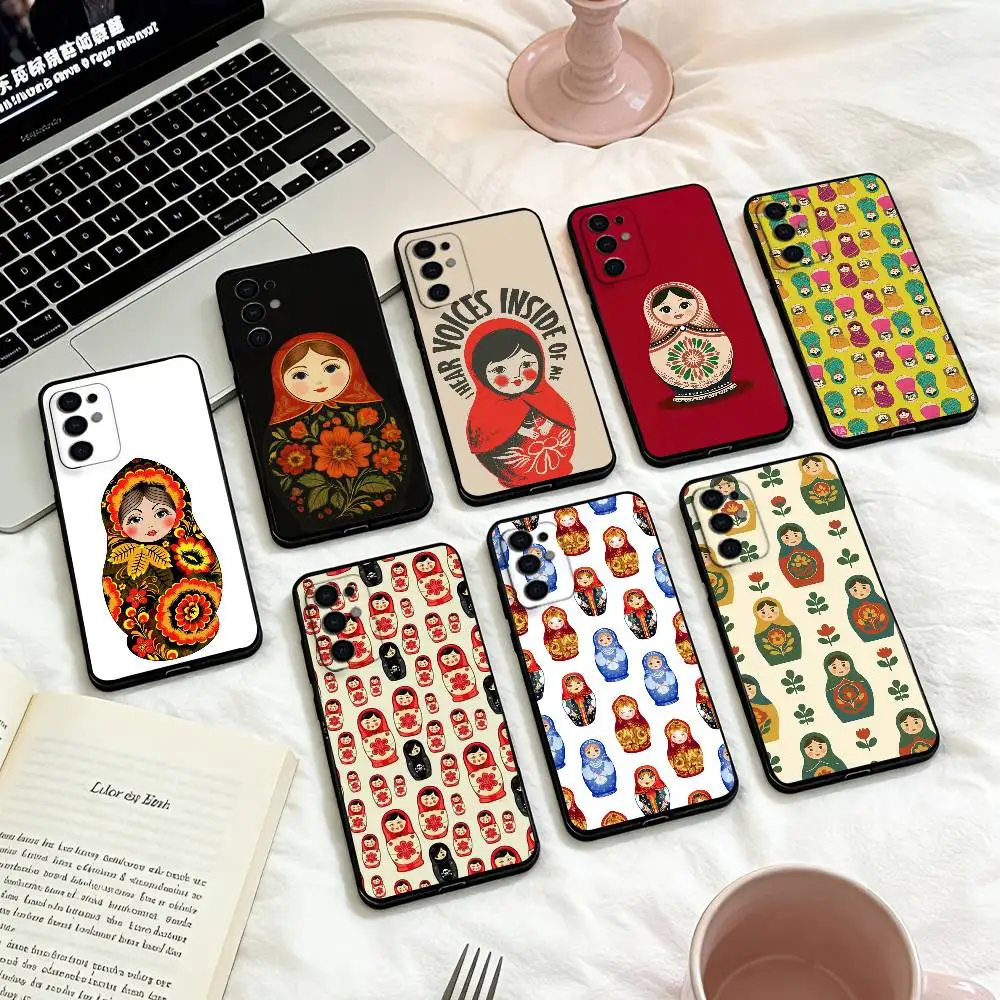 

Russian Dolls Matryoshka Phone Case For Samsung S25,24,23,22,30,21,10,9,Ultra,Plus,Lite,FE,4,5 G Soft Black Case