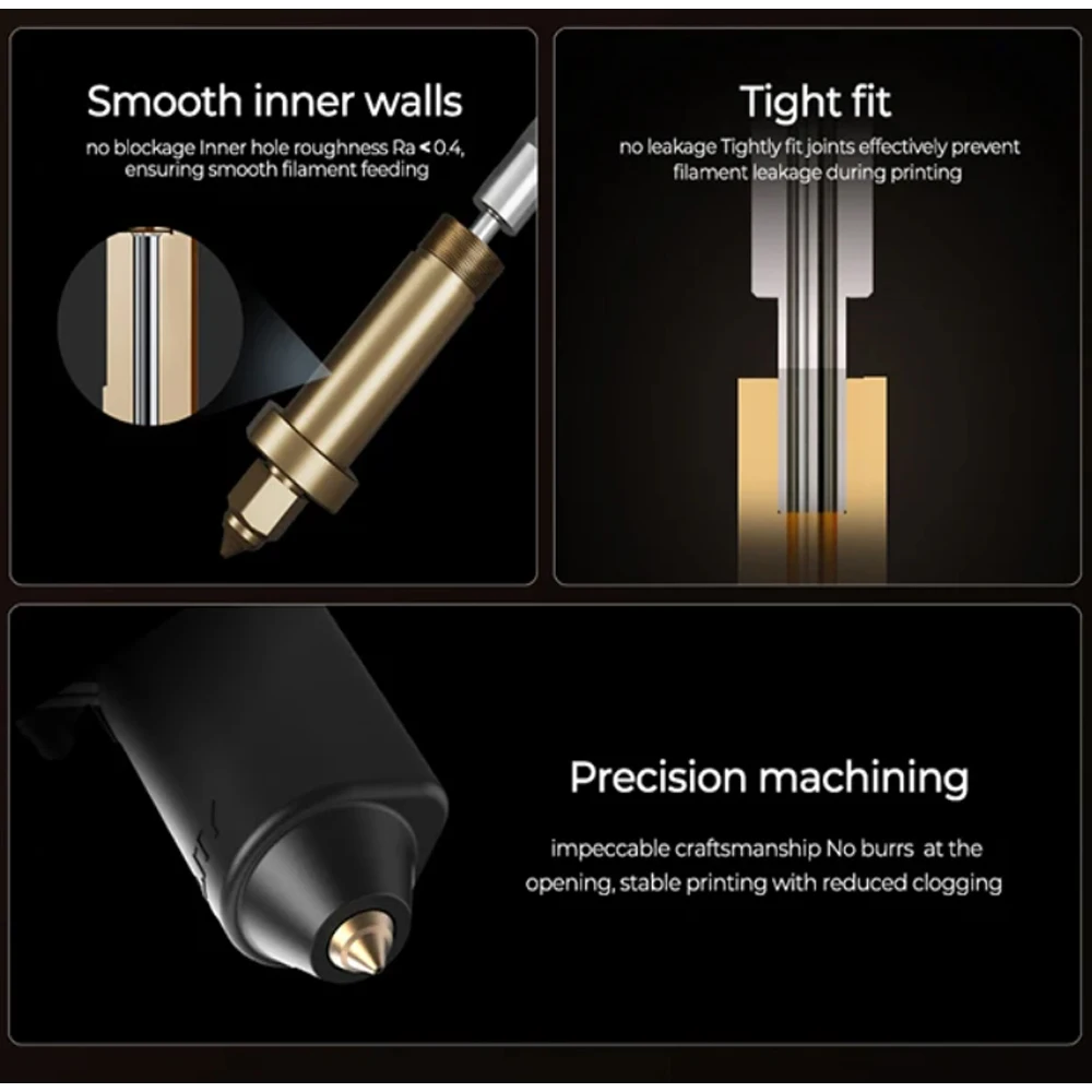 

Creality Ender-5 Max Ceramic Heating Block Kit Quick-swap Nozzle 0.4mm Nozzle 300°C High Temperature High Flow Printing