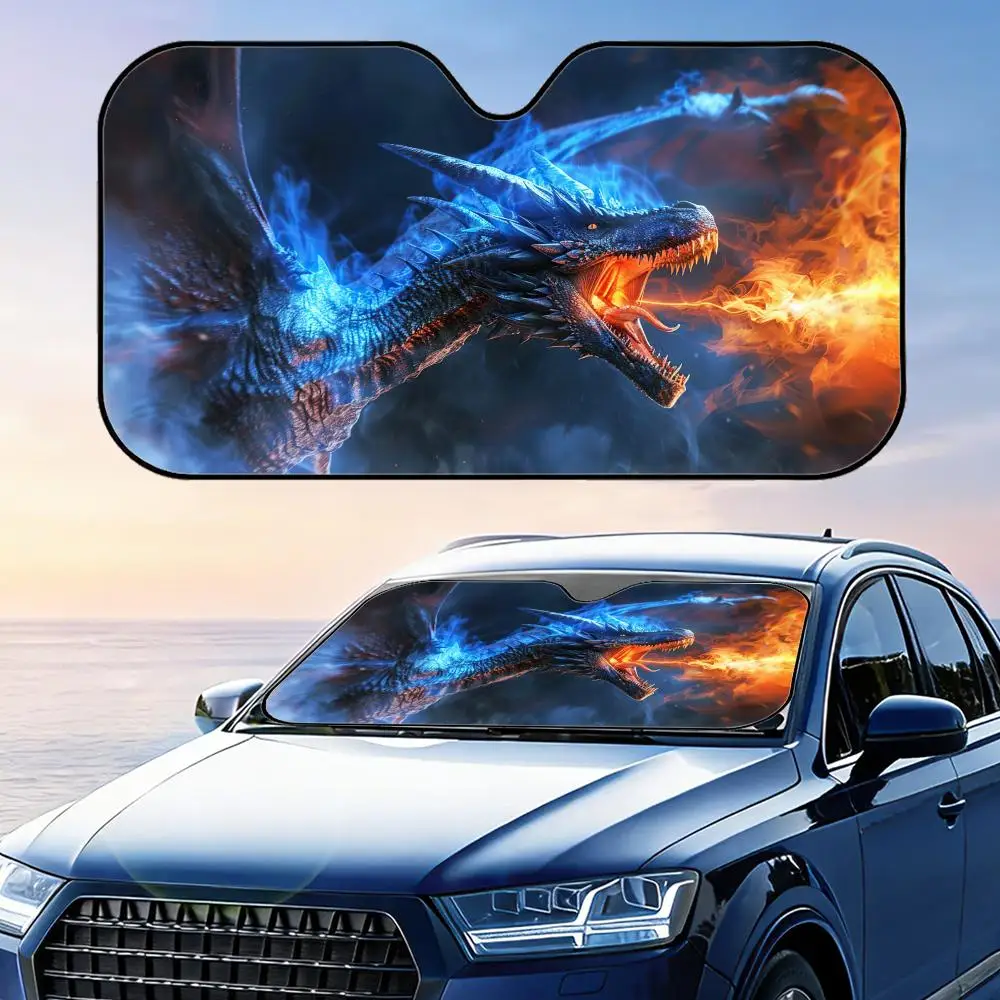 

Солнцезащитный козырек Blue Dragon Thunder Print, складной универсальный солнцезащитный козырек для лобового стекла автомобиля, защита от ультрафиолета, теплоизоляция, складной чехол