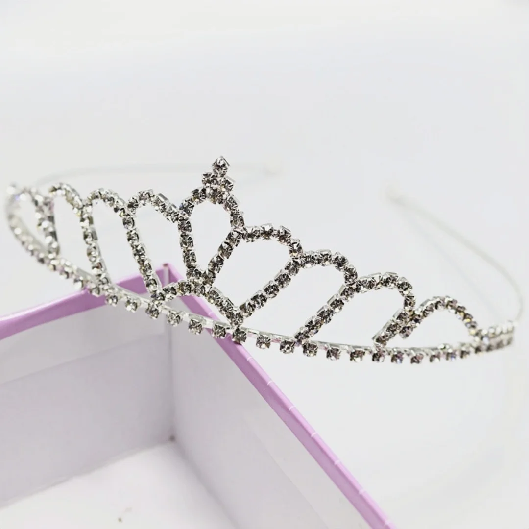 1 قطعة حجر الراين تاج تيارا اكسسوارات الزفاف مزاجه الأميرة إكسسوارات الشعر عيد ميلاد تيارا