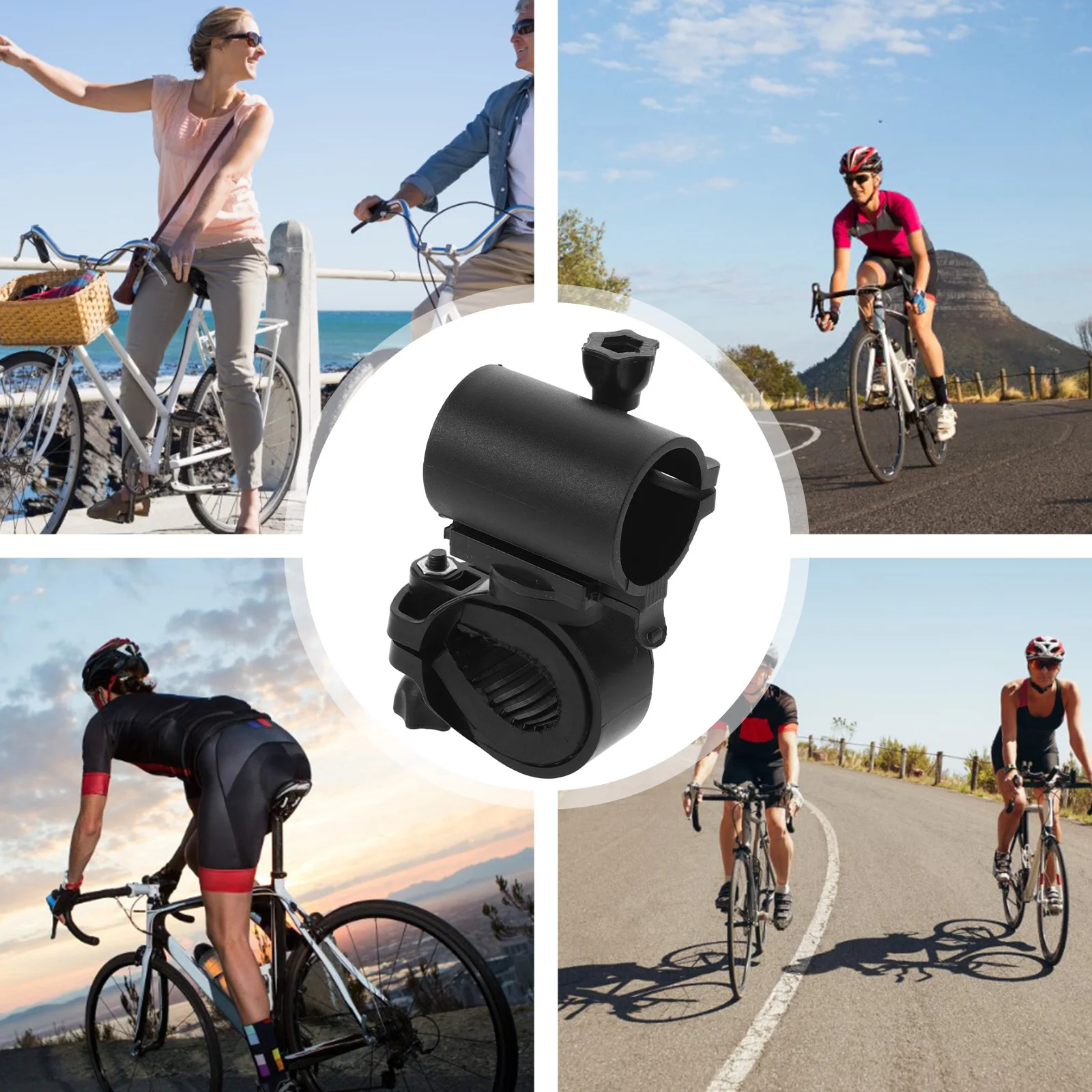 

Bicycle Light Mount Plastic Bike Flashlight Holder For Cycling Lamp Torch Stand Universal Handlebar Bracket Rack