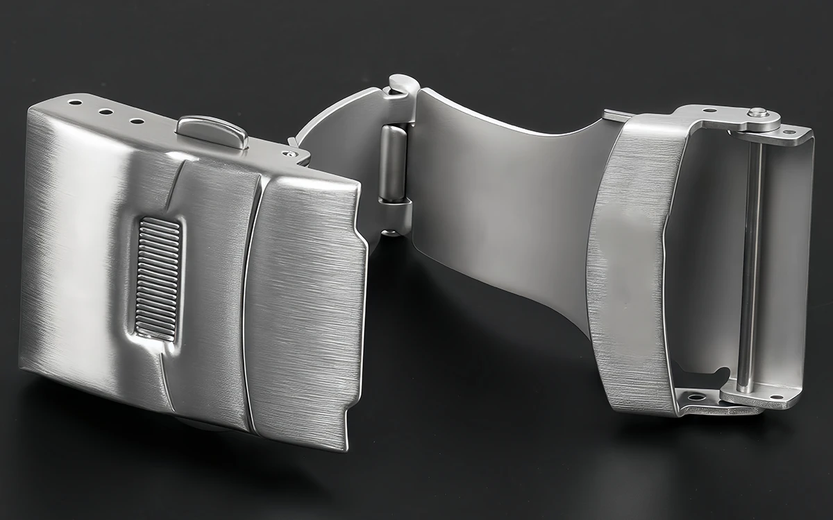 Edelstahl-Uhrenarmband-Verschluss Klappverschluss Doppel-Druckknopf 12/14/16/18/20/22/24mm Uhrenarmband-Ersatzzubehör – Detail 9