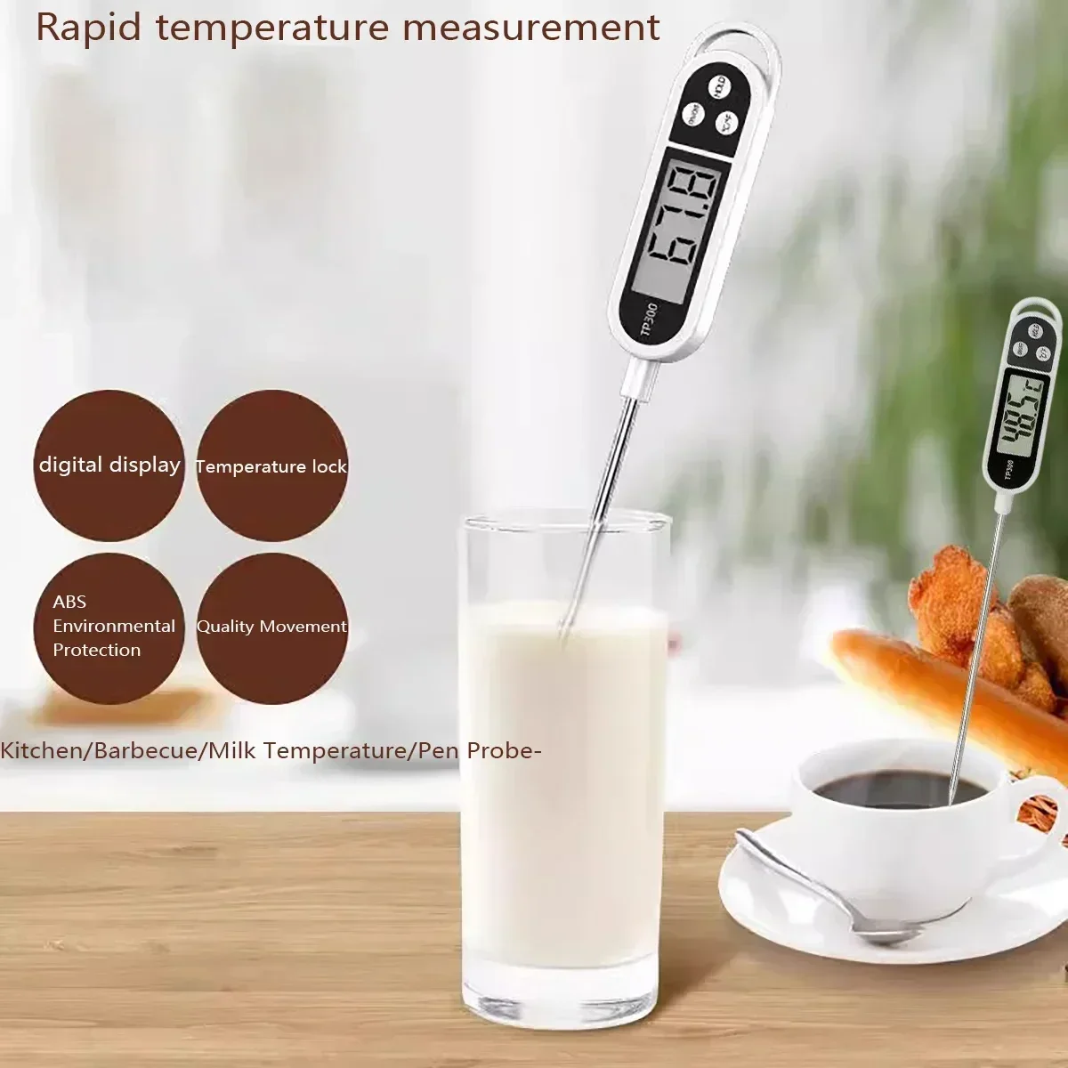 

1pc Digital food thermometer for safe cooking | Accurate temperature measurement for children