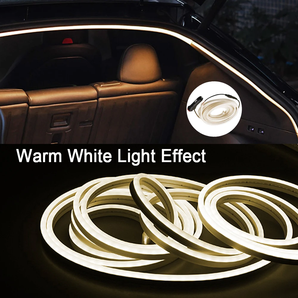 For 2021-23 Tesla Model Y Rear Bread Light Trunk 5m 12v Car Trunk Lamp LED Strip Atmosphere Car Interior Lights Ambient Lighting