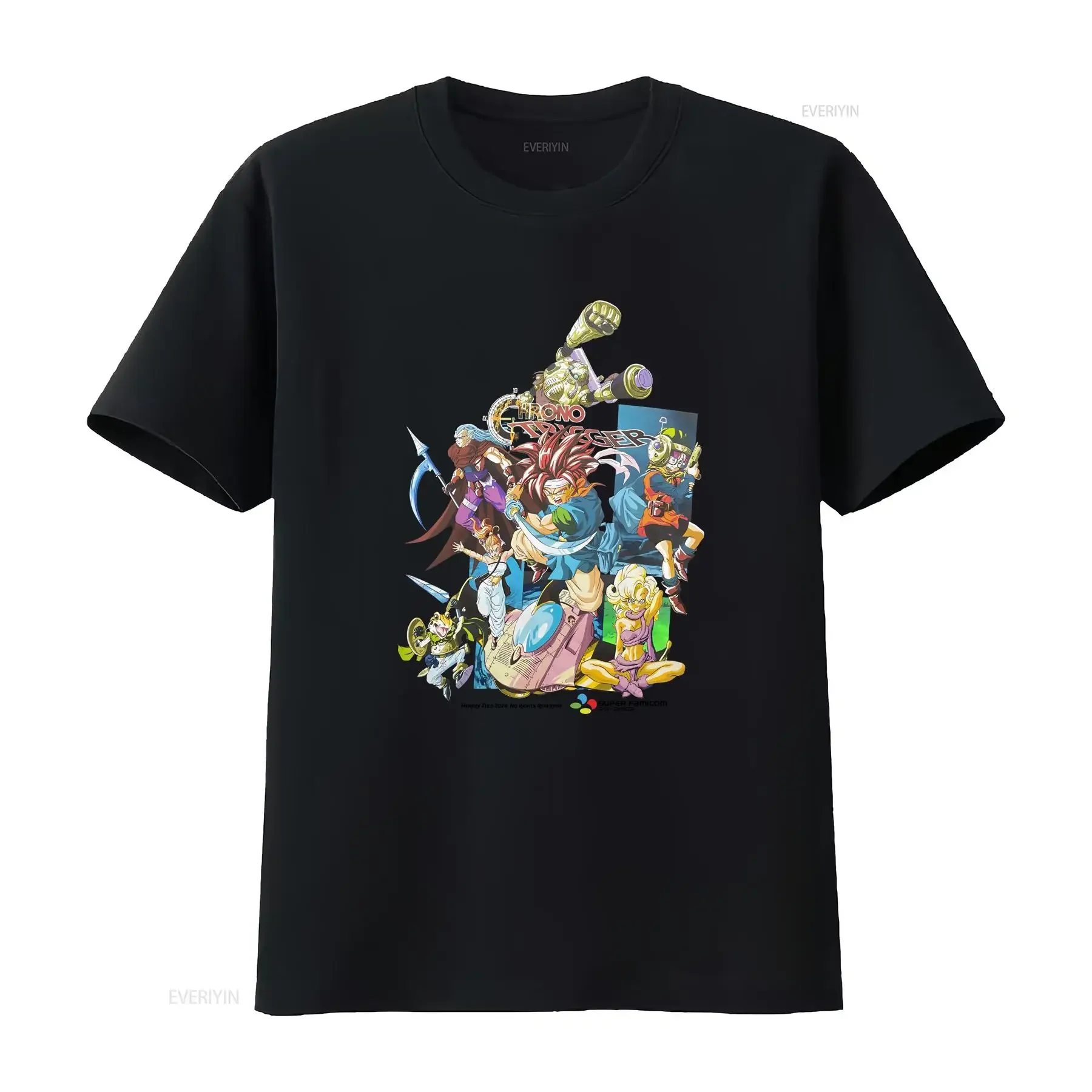 Chrono Trigger T shirt Super Famcom Video Game Square L size Pit to 22 0 vintage Washed Versatile homme Stylish graphic fashion