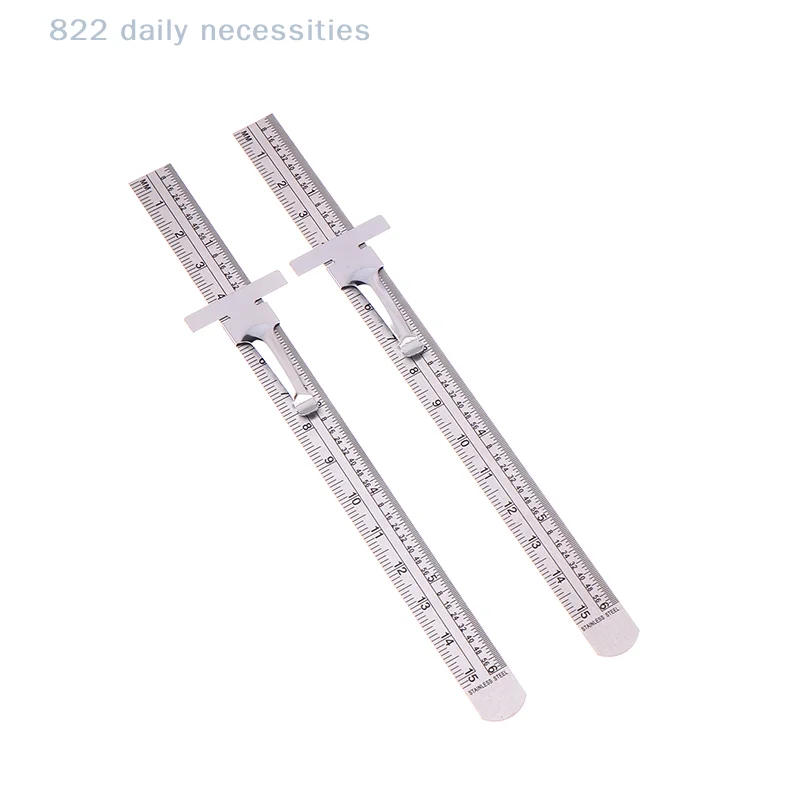 1/2pcs 6 Inch Stainless Steel Precision Ruler Sliding Pocket Ruler With Inch 1/32