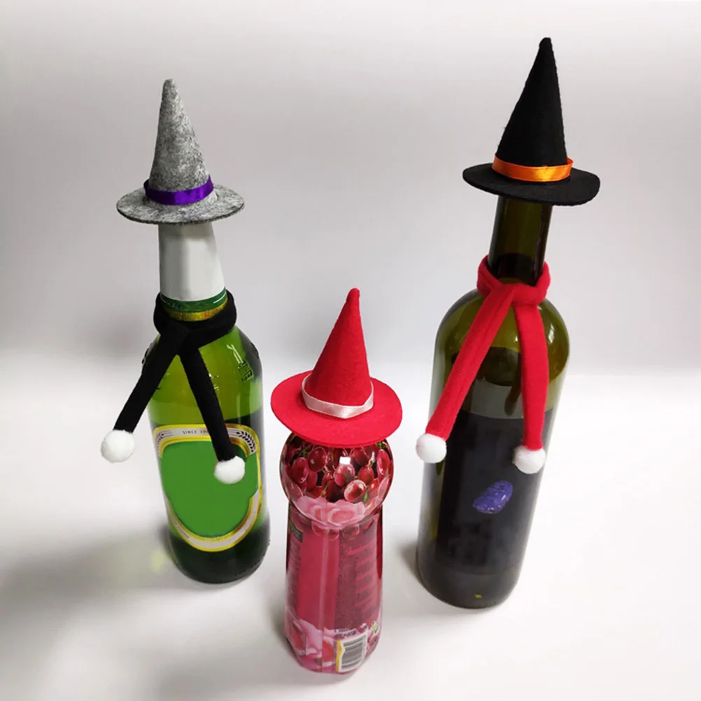 

4Pcs Mini Felt Witch Hats Soft Reusable Halloween Hair Accessories DIY Decor Black Hats Halloween Decorations