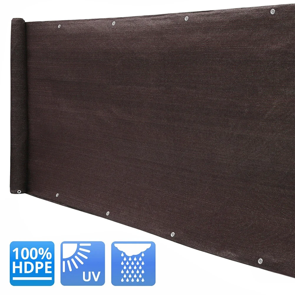 200g/m² Garden Privacy Shade Net Wall Screening Netting Balcony Windbreak Fence, Brown 1x50M