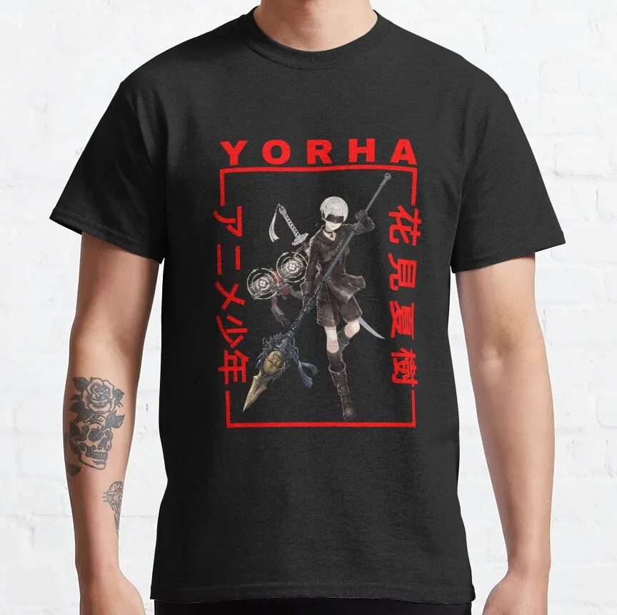 

YoRHa 9-gou S-gata Nier Automata 2B YoRHa Anime Gift t shirt Kawaii Waifu graphic tee Cyber Punk Y2K Clothes Large size Tops
