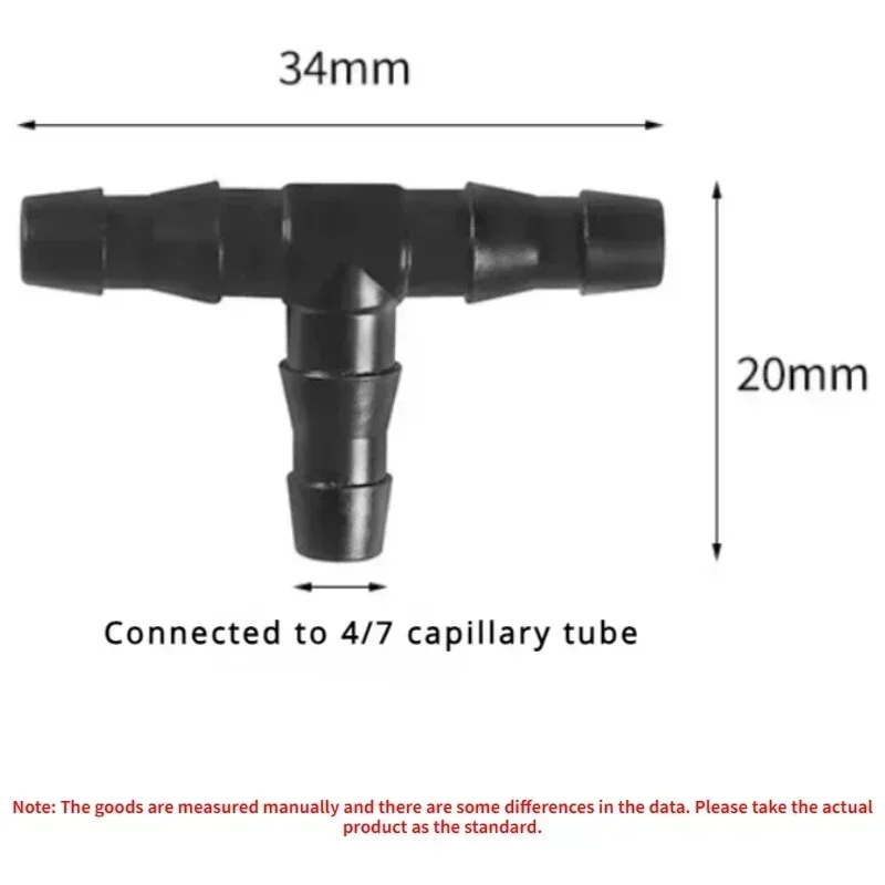 20 szt. Trójnik Barb złącze 1/4 Cal wąż ogrodowy podlewanie trawnika złącze do nawadniania 4/7 Mm złącze węża