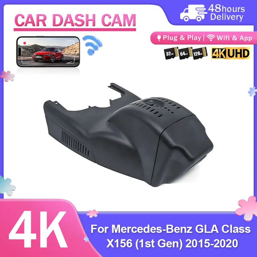 Plug and Play 4K DVR Dash Cam Front Rear Camera WiFi For Mercedes-Benz GLA Class X156 (1st Gen) 2015-2020 Video Recorder OEM