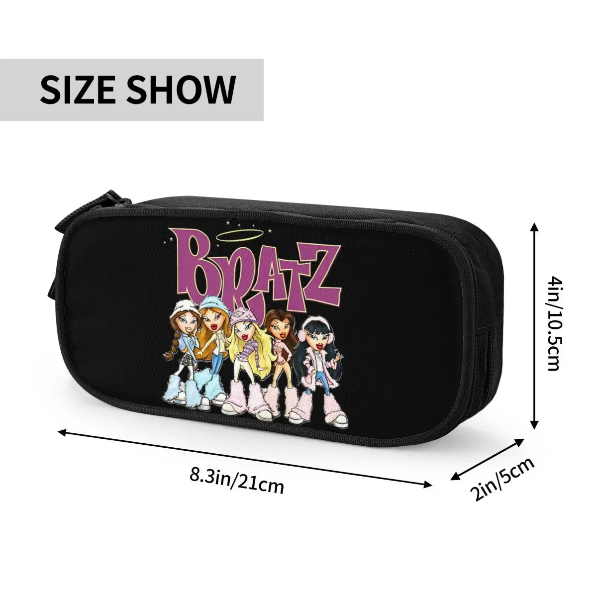 Fun Bratz Cartoon Pencil Cases Doll Pencilcases Pen for Girls Boys Big Capacity Bag Office Gift Stationery