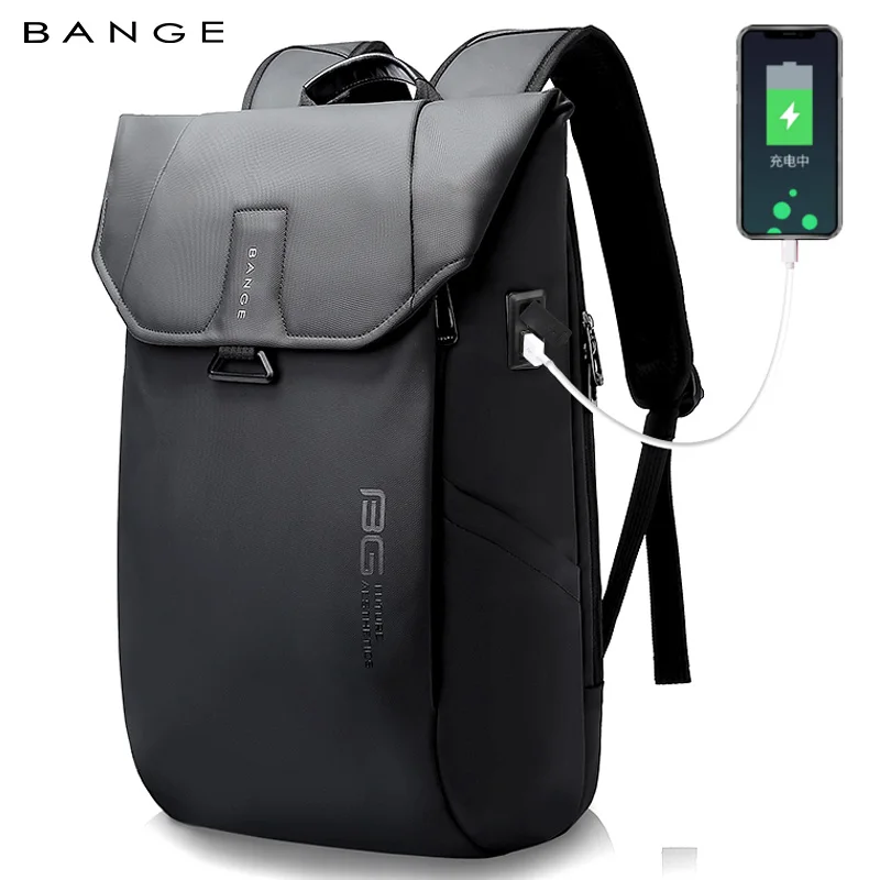 

BANGE Expandable Rolltop Design Anti Theft 15.6 Inch Laptop Daily Work Backpack, Travel Backpacks for Business with USB Charging