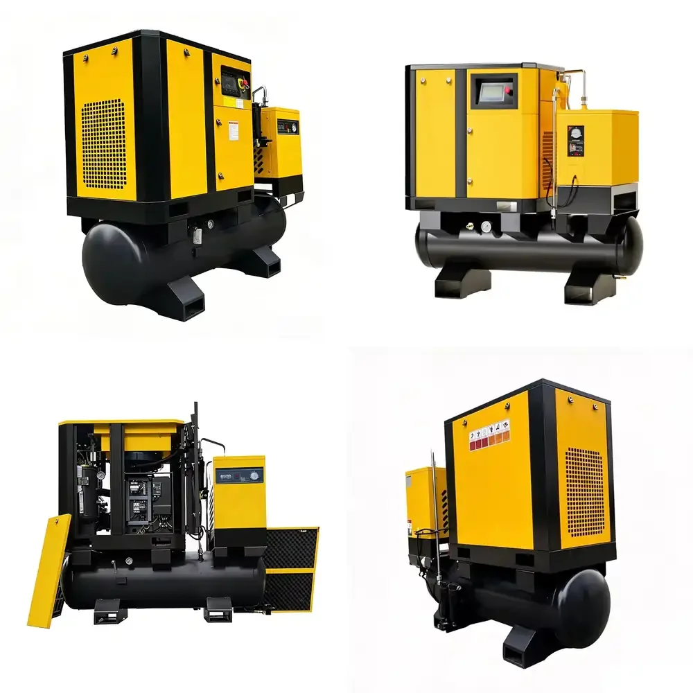 

4 in 1 Oil Lubricated Screw Air Compressor for Small Workshop for Industrial Use for PLC Control for Portable Air Cooled for