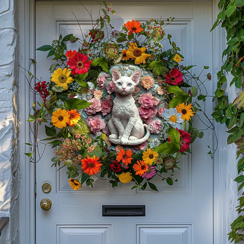 Customized Devon Rex Cat Aluminum Decorative Painting - Unique Pet Ornament for Souvenirs, Perfect for Christmas&Halloween Gifts