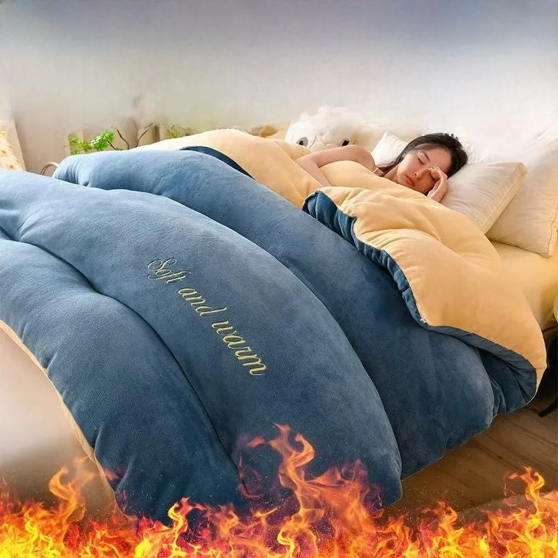 

Зимнее одеяло Thiened Coral Fce, интегрированное шитье, молочный бархатный сердечник, одеяло для одного человека, ленивый человек, без покрытия