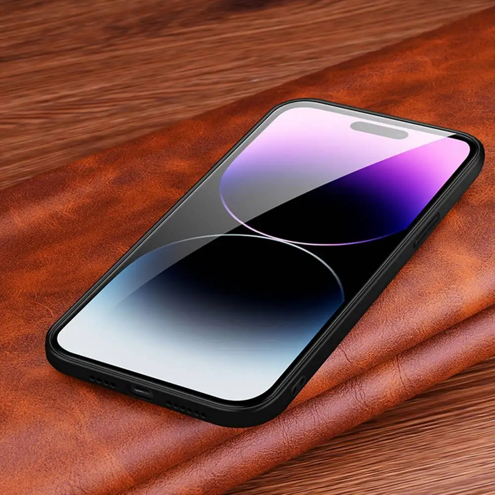 Genuine Leather Case For Iphone 11 12 13 14 15 16 Pro XS Max Case Anti Fall Phone Protector For Iphone X XR 14 15 Plus Cover