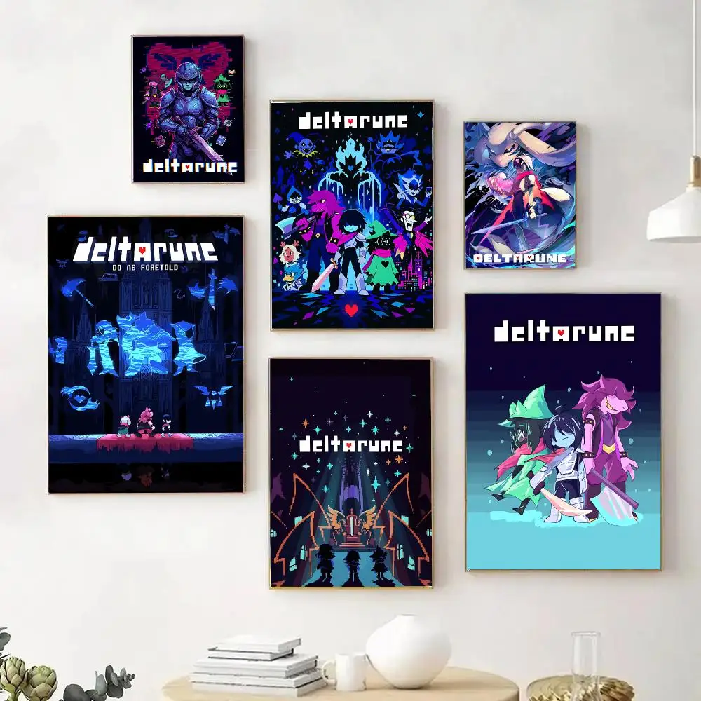 Pixel RPG Game D-Deltarune Poster Wall Art Print Sticker for Bedroom Living Room Dorm Office Modern Home Decor