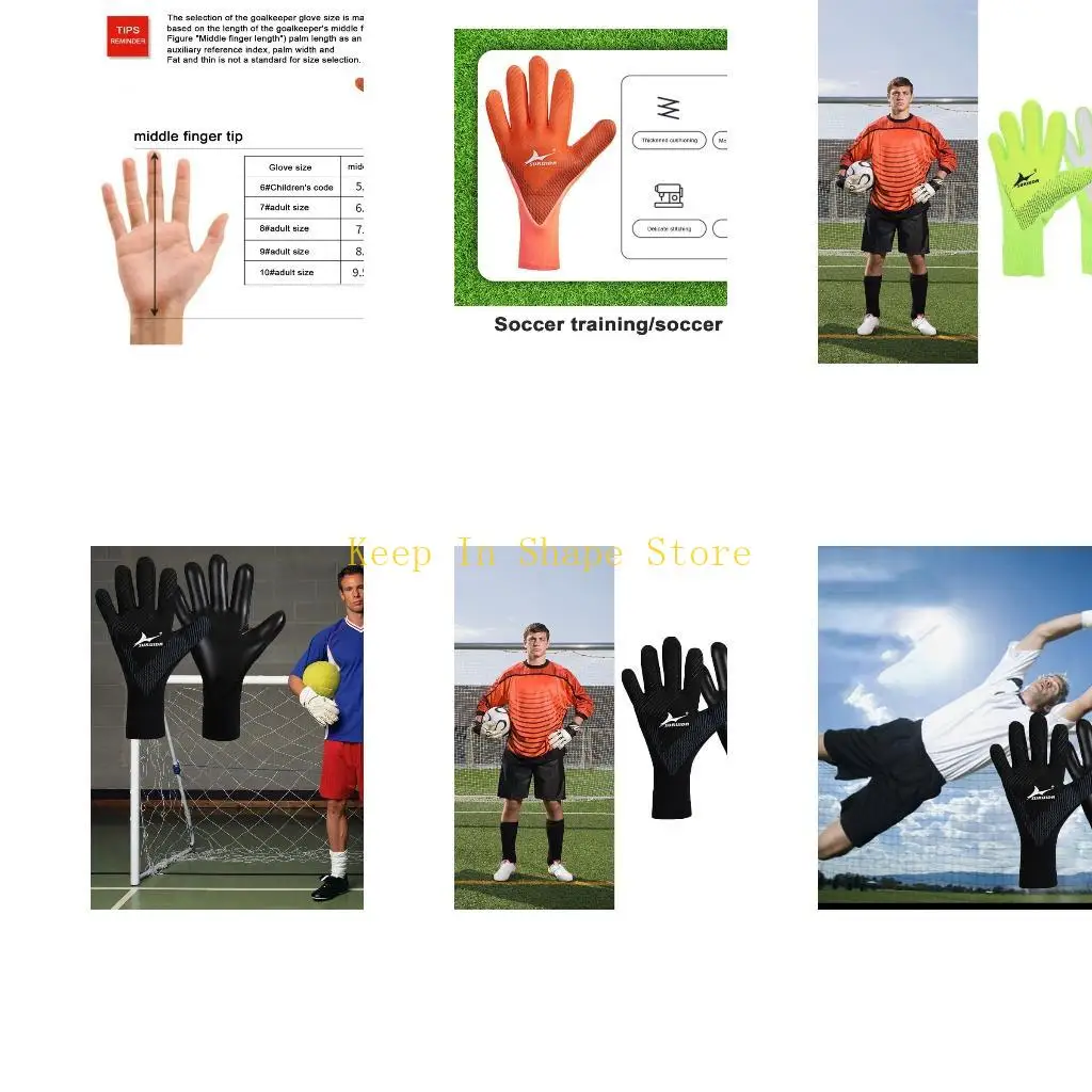 Găng tay thủ môn U1JC Găng tay găng tay bóng đá thủ môn mạnh mẽ với hỗ trợ ngón tay