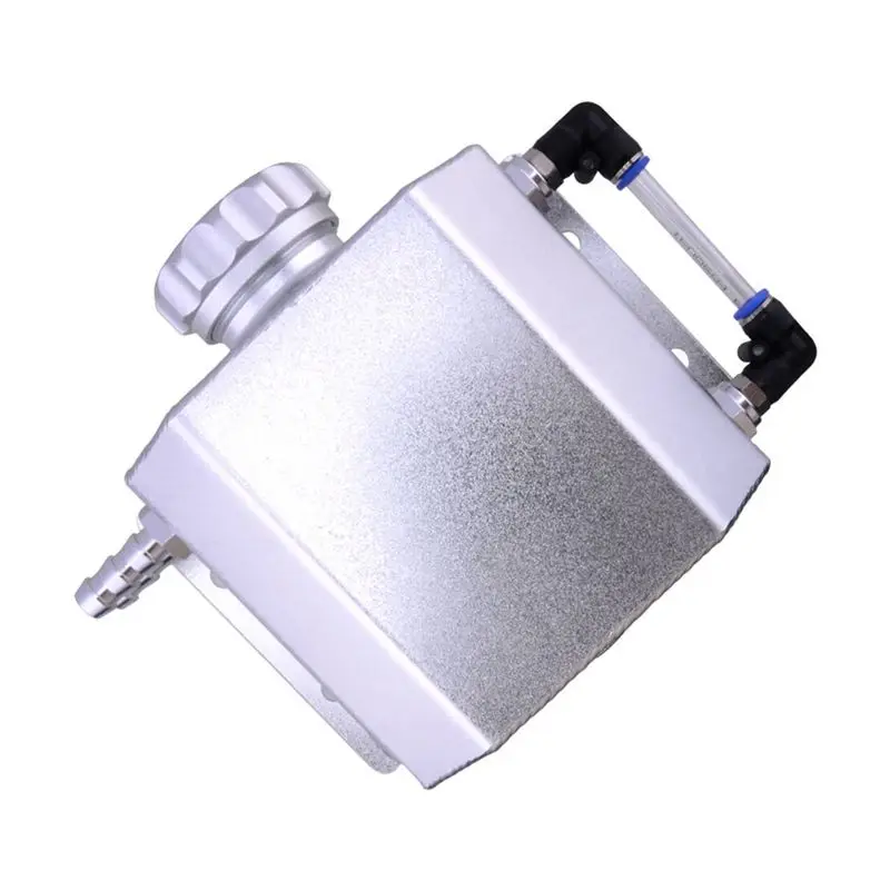 A01K-Universal 1L Car Cooling System Aluminum Square Radiator Coolant Overflow Expansion Tank Water Reservoir Recovery Bottle