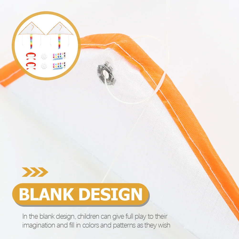 2 juegos de Kit de Material de cometa DIY para niños, pintura en blanco, juego de actividades de Graffiti, diversión voladora al aire libre para niños