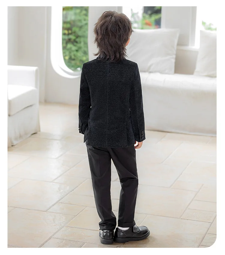 Kinderanzug-Set, Jungen Neujahrs-Bühnenkostüm, Laufsteg-Show Moderator-Outfit, Auftritts-Kostüm, Blazer für Blumenmädchen Geburtstagsfeier A5052 – Detail 12