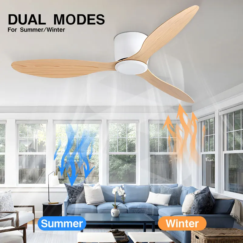 Nordic Ceiling Fans with Remote Control 42inch 52inch Ceiling Fan Without LED Lights DC Motor 6 Speeds Ceiling Lamps AC85-265V