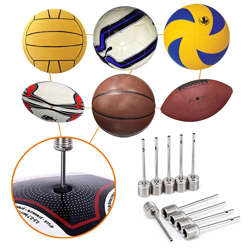 6/12Pcs Ball Air Needle Stainless Steel Pump Pin Basketball Inflating Pump Needle Football Inflatable Air Valve Adaptors Nozzle