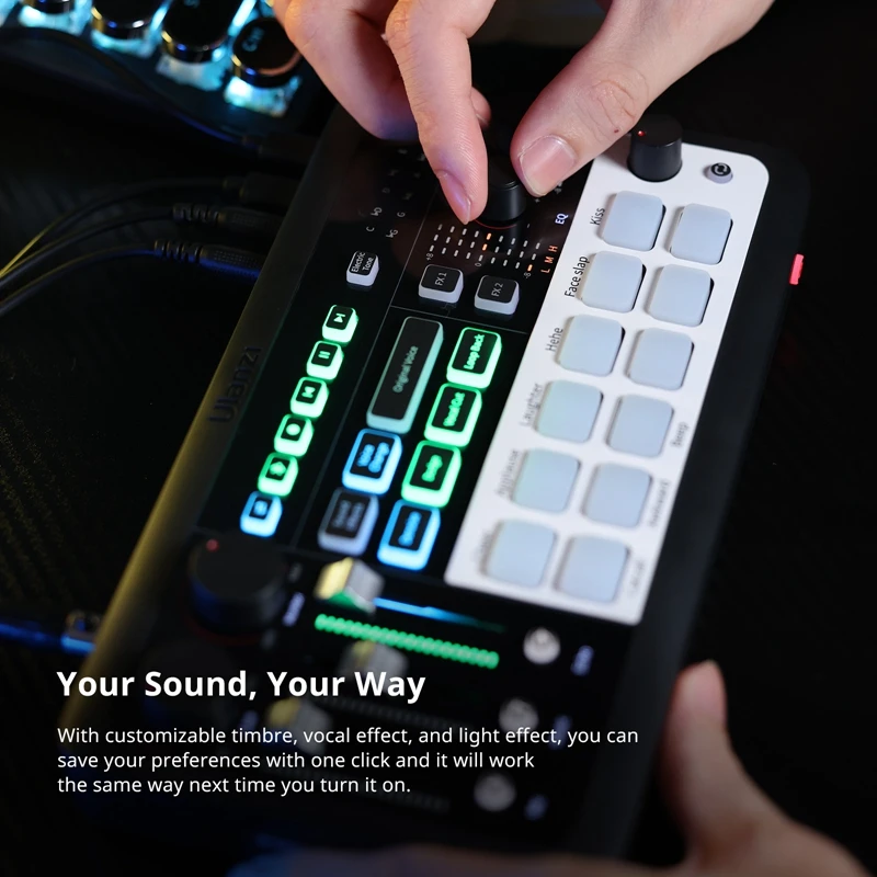 Ulanzi-AX01 Mixer de áudio, Tudo-em-um, Dual-core, DSP e OTG, Windows, Linux, Mac, OS, iOS, Android, Conversas Online, Jogo ao Vivo