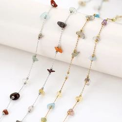 1meters Stainless Steel Chains Bulk Metal Natural Stone Bead Necklace Bracelets  Link Chains Lot Supplies for Diy Jewelry Making