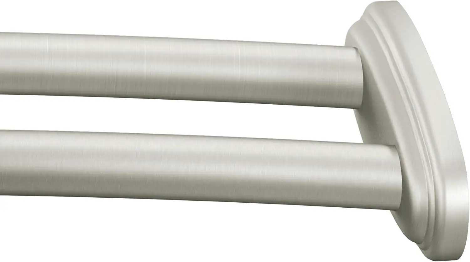 

Adjustable 57-60 Inch Double Curved Shower Curtain Rod, Stainless Steel Wall Mounted with Fixed Brackets, Brushed Nickel