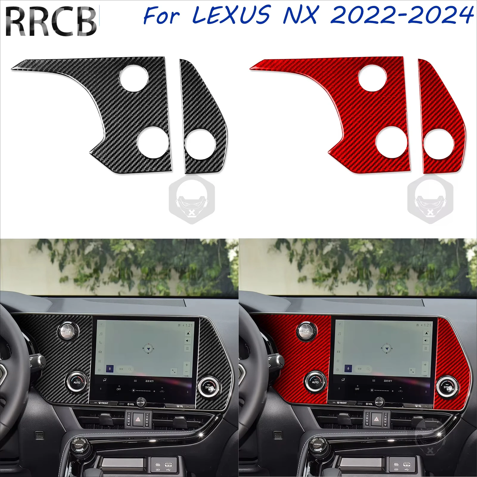 

For Lexus NX 250 350H 450H 2022-2024 Carbon Fiber Center Console Navigation Car Interior Accessories Decorative Tuning Stickers