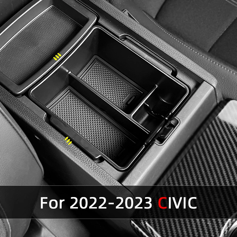 Storage Box For Car For Honda CIVIC 2024 2023 11th Gen Civic Center Armrest Hidden Box Cup Console Box Accessories Organizer