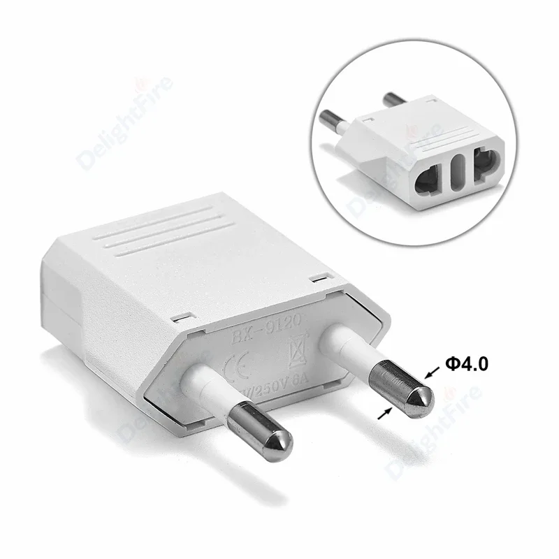 1pc CE Color European Euro EU Plug Adapter 2 Pin US Brazil Italy To Europe German Travel Power Adapter Type C Plug Outlet Socket