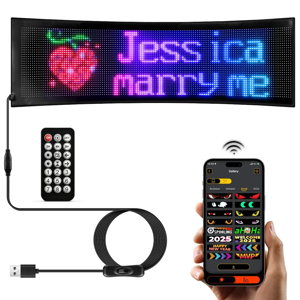 Double Rows Display Large LED Matrix Pixel Screen Soft Panel Programmable Scrolling Advertising Sign DIY Image Text Animation