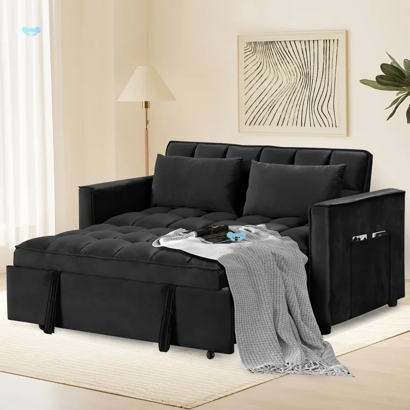 Convertible Modern Velvet Sofa Couch with Adjustable