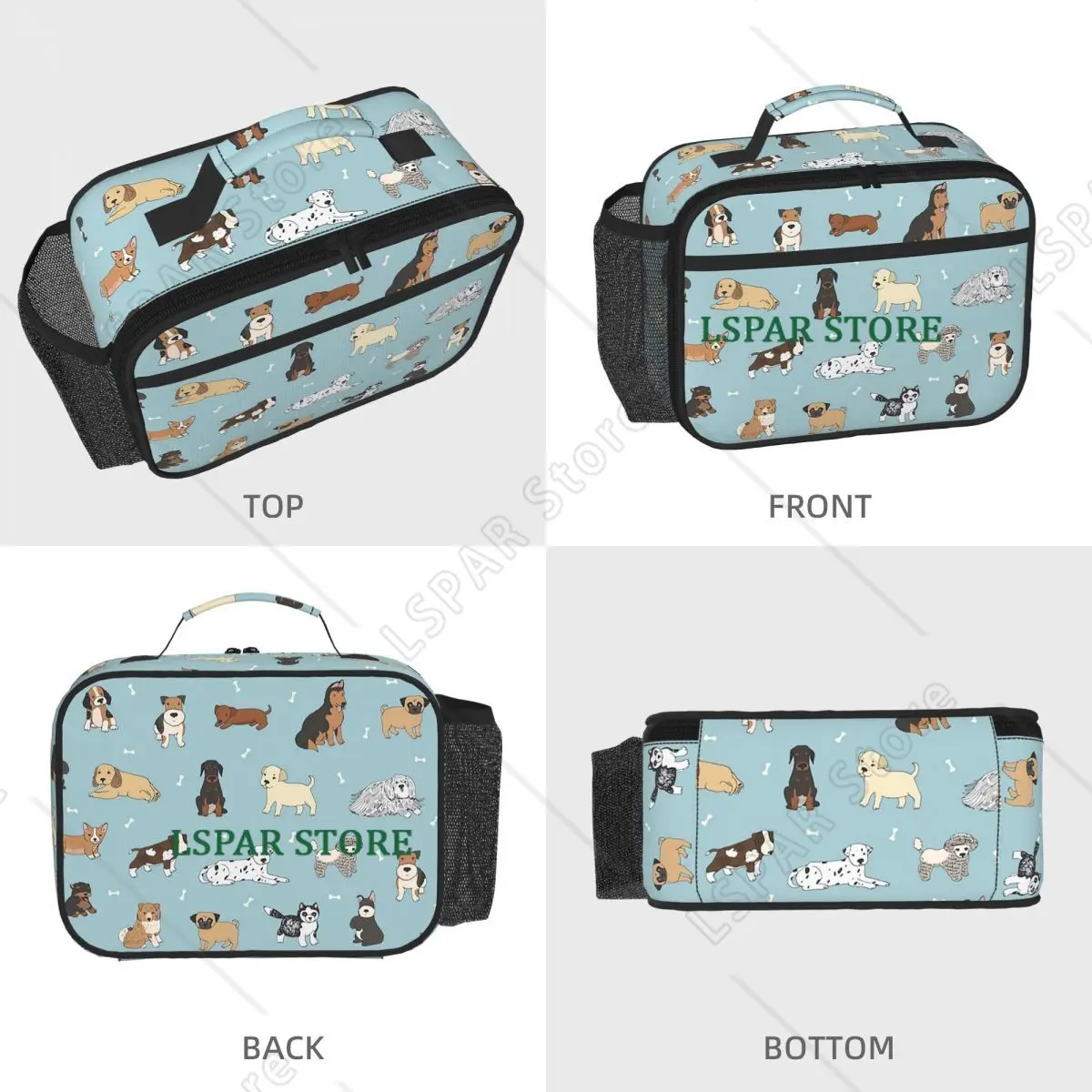 Puppy Dog Insulated Lunch Bag for Women Children Portable Food Boxes Thermal Lunch Box Tote