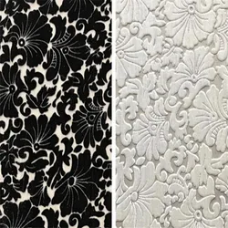 1.14m*1m Nylon Velvet Burnout Leaf Dress Fabric Burnt-out Flannel Fabric Velour Fabric for DIY Sewing Clothing