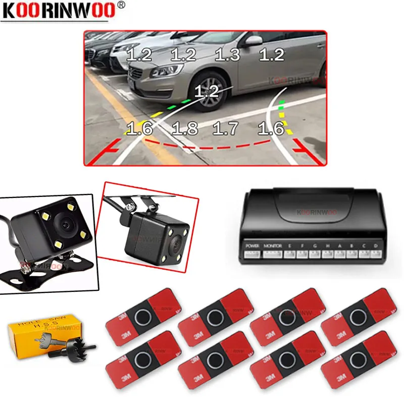 

Koorinwoo Electromagnetic Parking sensor Dynamic Moving Trajectory Original Flat 16.5MM Car Radars Rearview Camera Front Fort