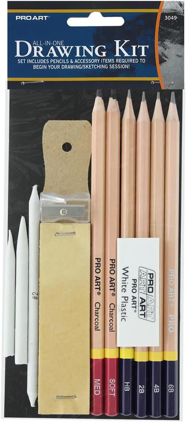 

All In One Drawing Pencil Kit - Graphite & Charcoal Set for Sketching
