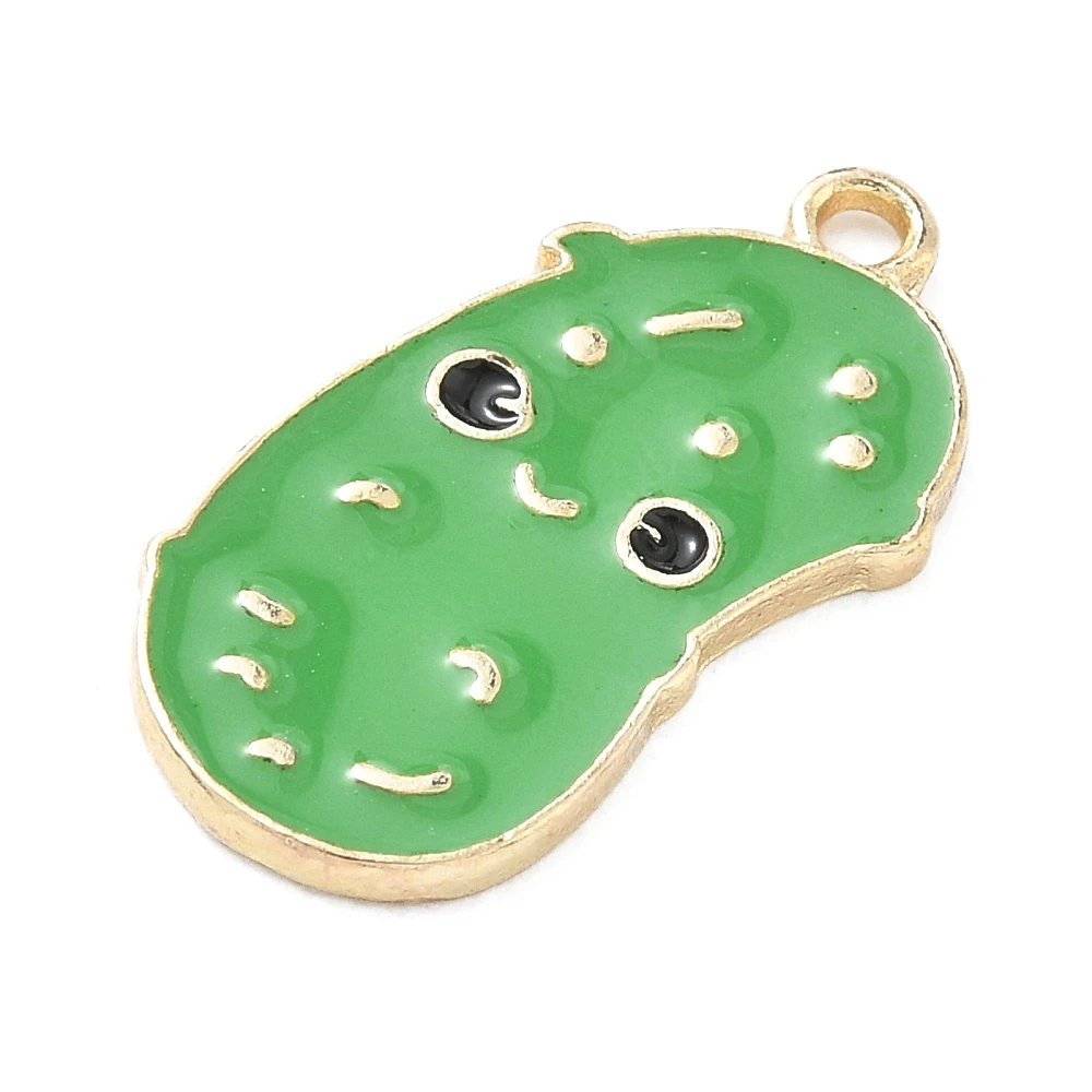 60pcs Alloy Enamel Pickle Charms Cute Cucumber Vegetable Pendants Bulk for DIY Necklace Bracelet Handmade Craft Jewelry Making