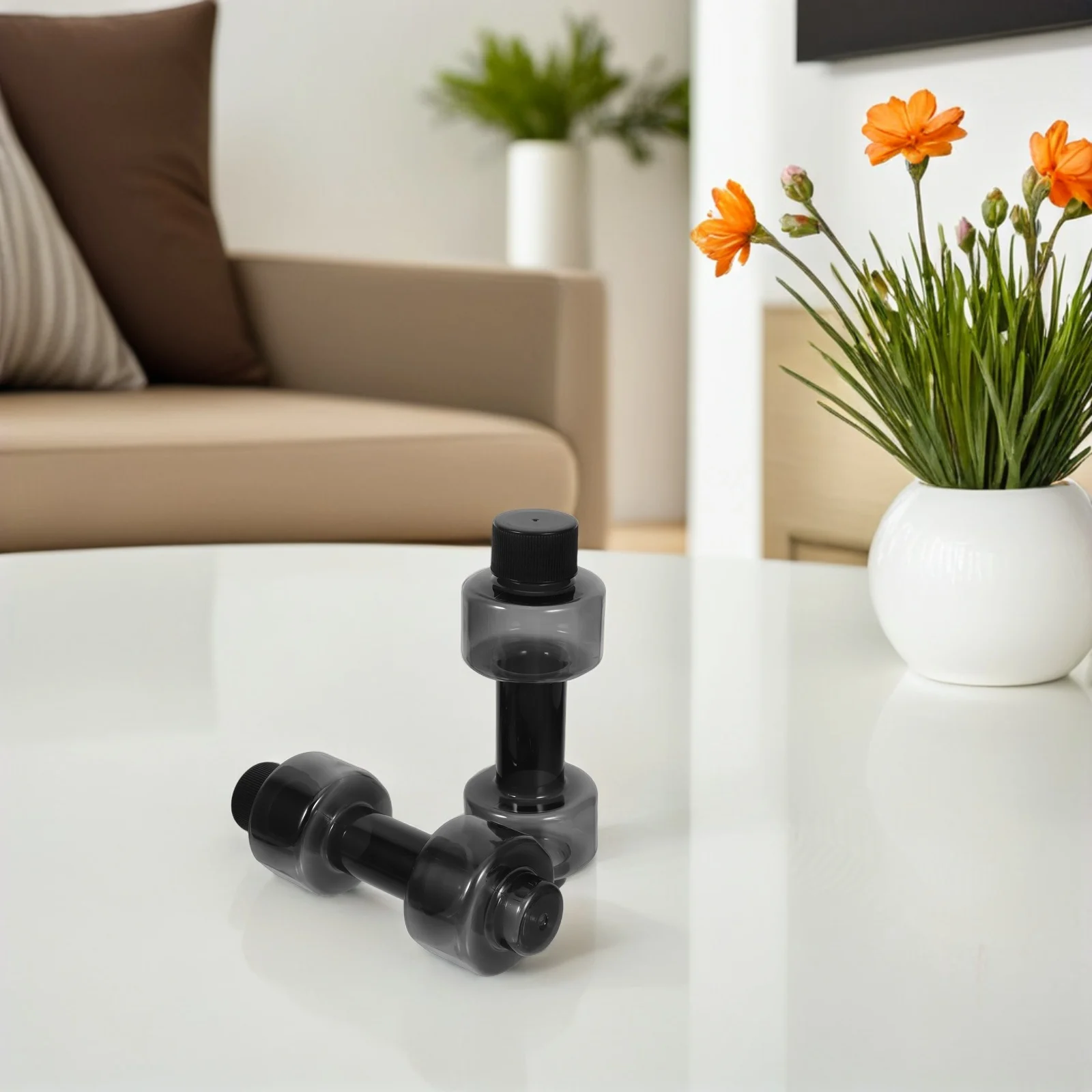 

Creative Shaped Sports Durable Plastic Fitness Cup Portable Gym Exercise For Men Kids Bulk Dumbbell Water Bottle Dumbbell Shape