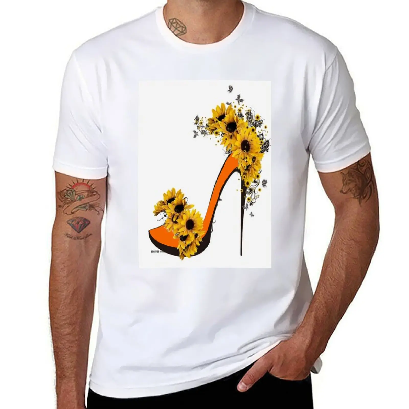 

Tancon decorated with sunflowers T-Shirt man t shirt cotton high quality man graphic t shirt T-Shirt