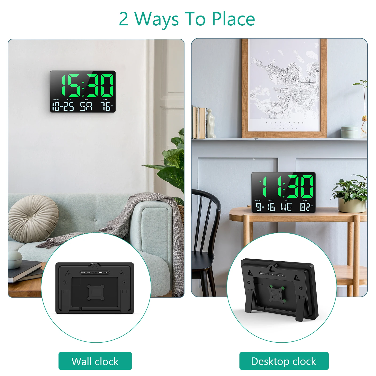 ORIA Digital Wall Clock 11.5