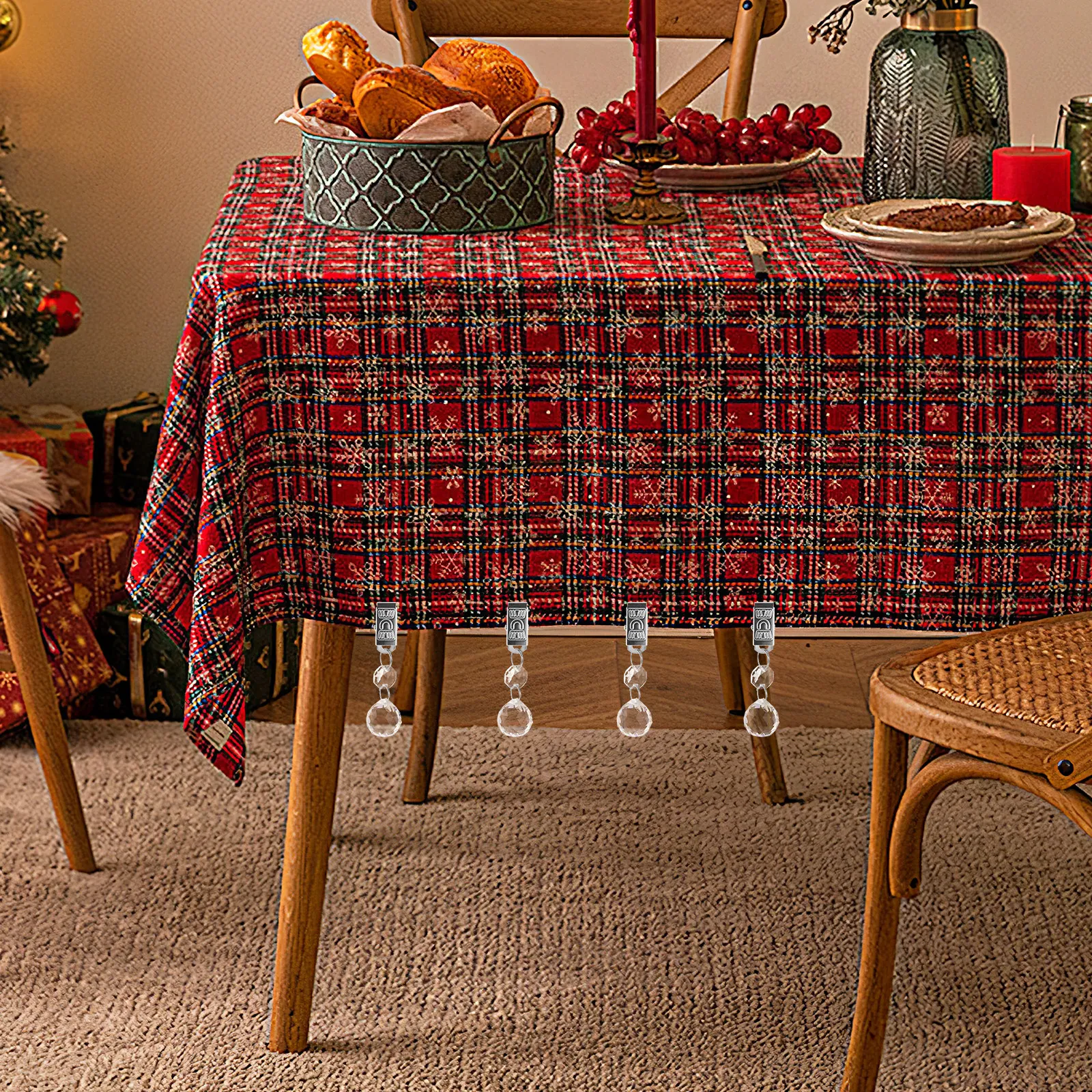 

12 шт. металлических зажимов-утяжелителей для скатертей из хрустального стекла, сверхпрочные декоративные клипсы-утяжелители для уличных скатертей и штор