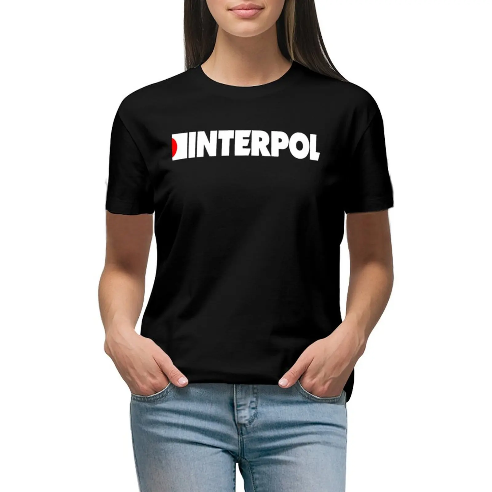 

Interpol band T-shirt Short sleeve tee Blouse summer blouses woman 2024