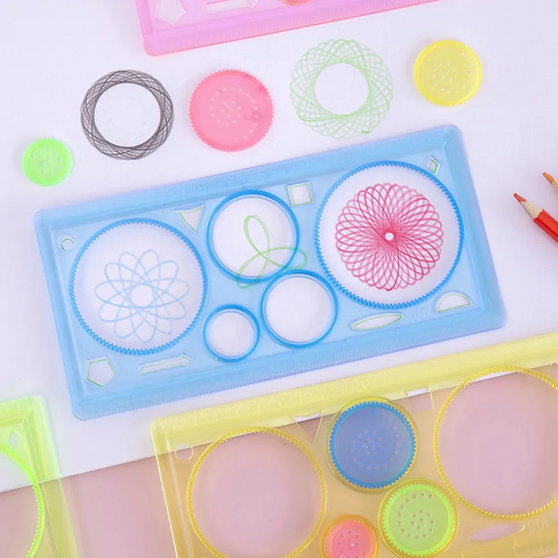 Spirograph Ruler Handmade DIY Hollow Template Drawing Tool Toy for Kids Handicrafts Diary Book Scrapbooking Decoration DIY Mold