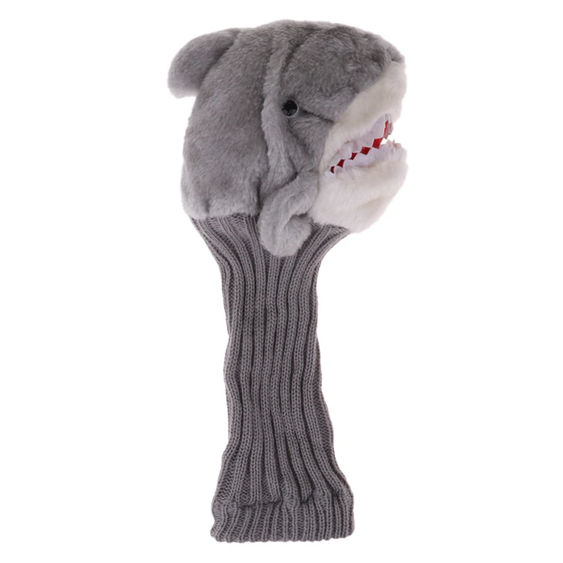 Grey Knitted Golf Club Head Covers Fit For Driver Wood (460Cc) Fairway Wood And Hybrid