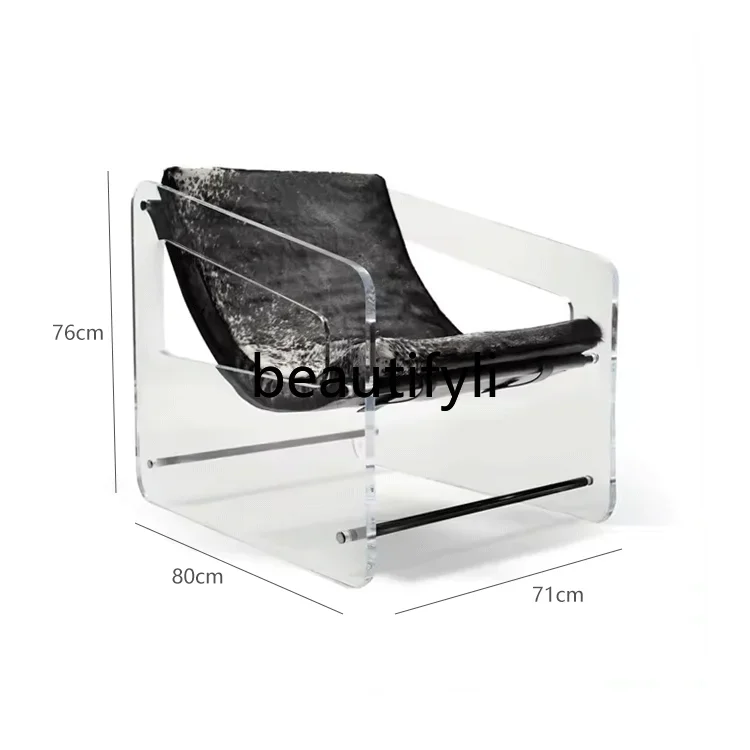 Acrylic leisure chair light luxury high-end designer living room chair single sofa chair H
